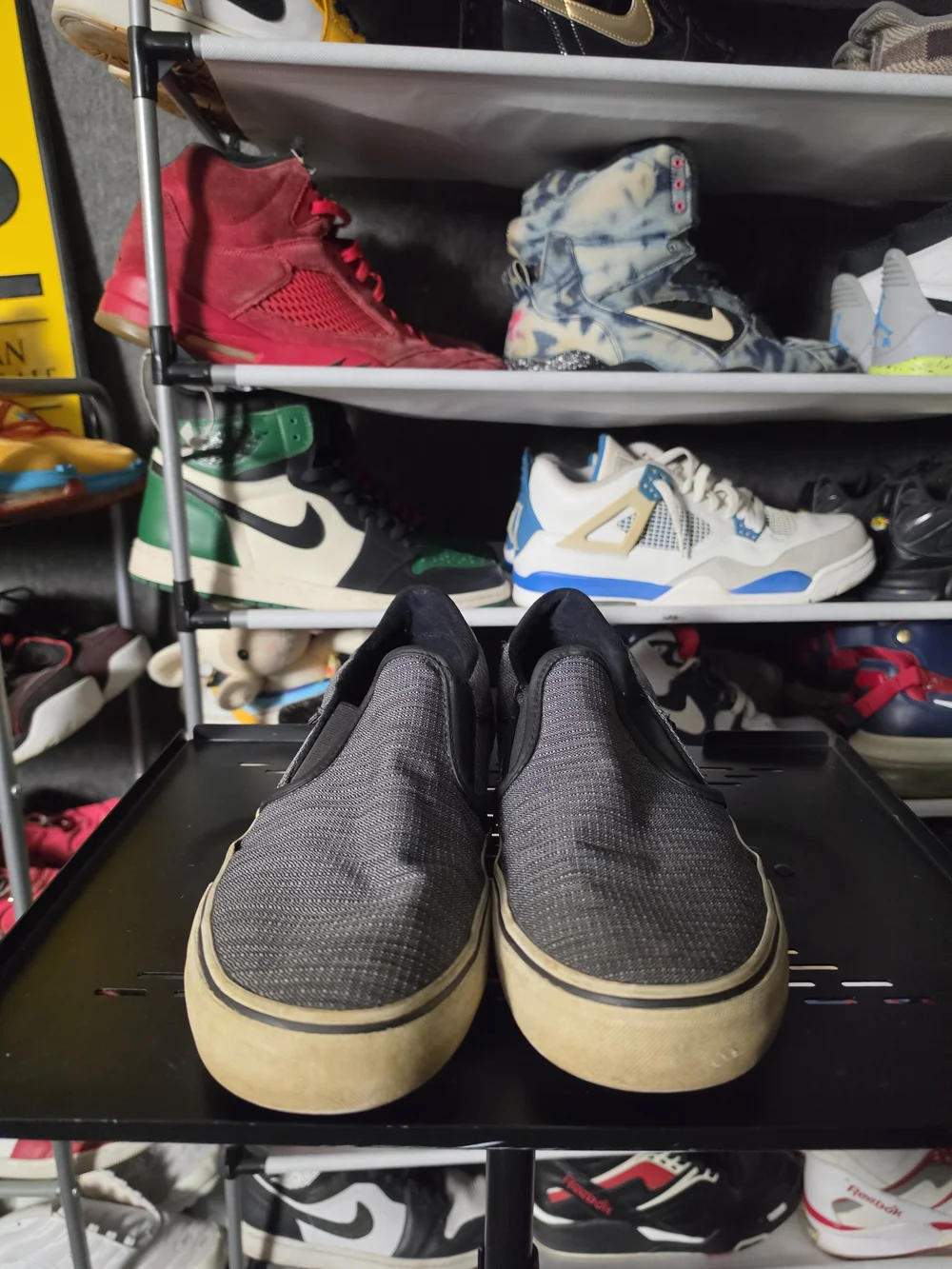 🔥 Vans Asher Men’s Size 12 Gray Textured Slip-On Sneakers